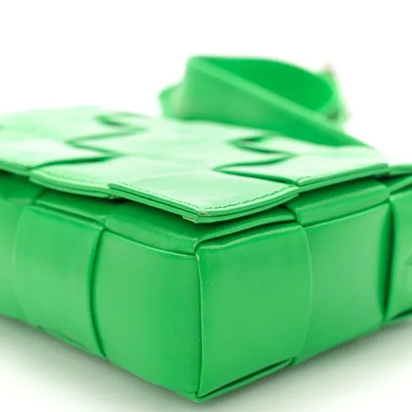 Bottega Veneta Maxi Intrecciato Small Cassette Crossbody Bag Grass Paper Calfskin Leather - Image 5