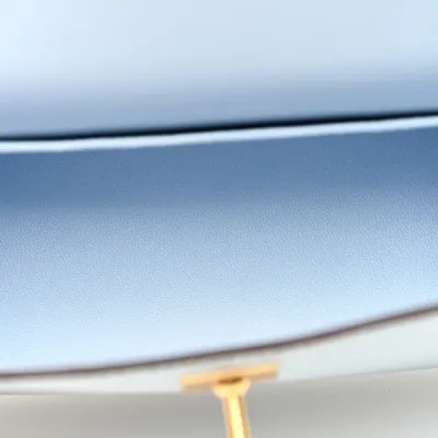 Hermès Mini Kelly Sellier 20 Bleu Brume Chèvre Mysore Leather Permabrass Hardware