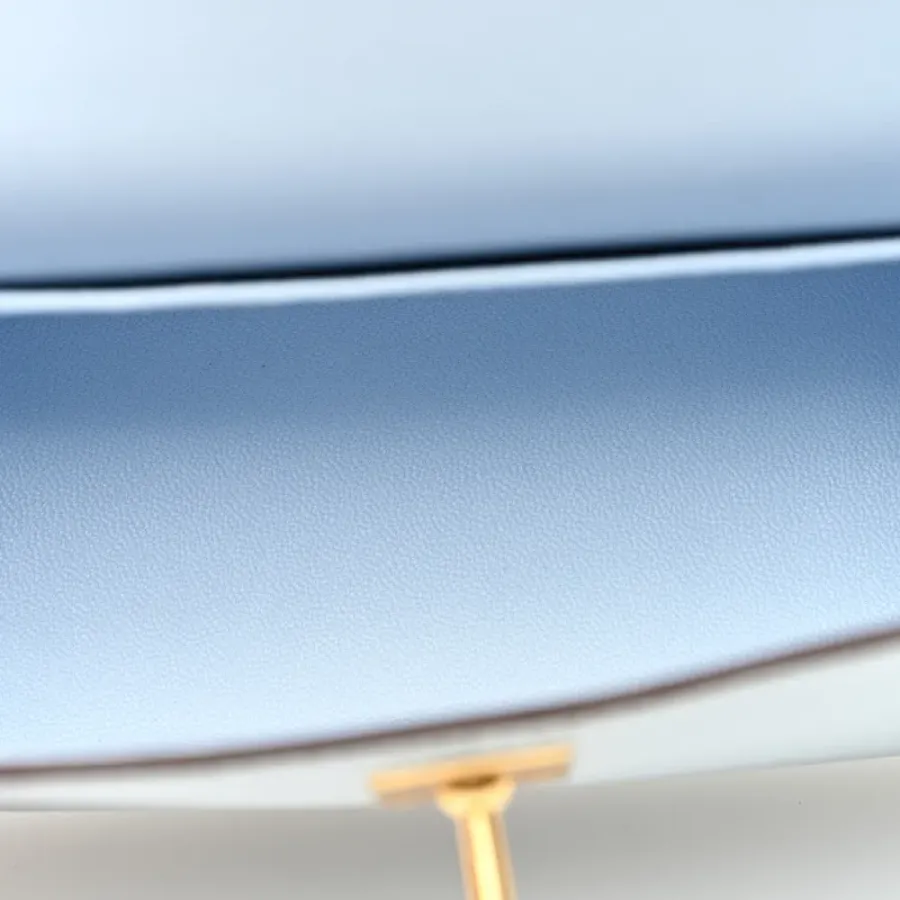 Hermès Mini Kelly Sellier 20 Bleu Brume Chèvre Mysore Leather Permabrass Hardware