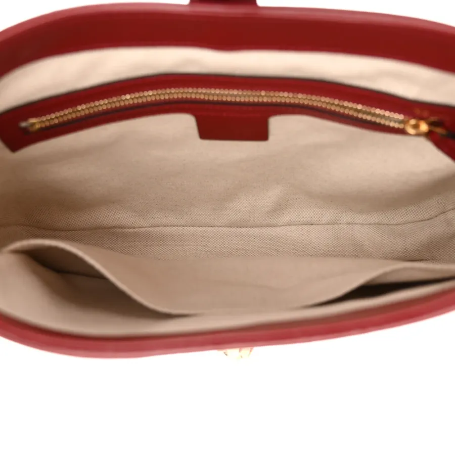 Gucci Small Bi-Color Jackie 1961 Hobo Blue Agata / New Cherry Red Boarded Dyana Lux Calfskin Leather Gold Hardware