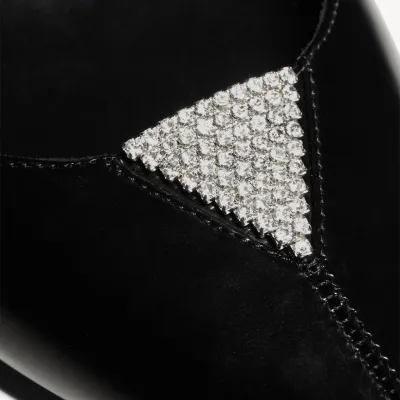 Yves Saint Laurent Mirrored leather crystal sling-off heels