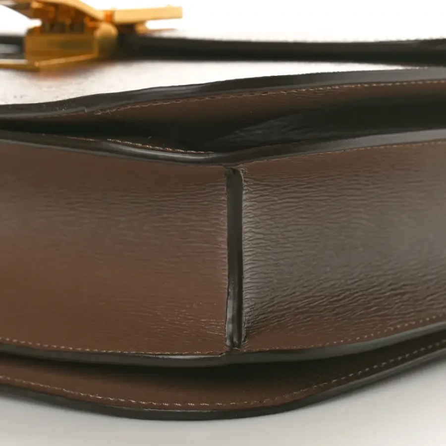 Celine Medium Classic Box Flap Bag Glazed Nut Liege Calfskin Leather Gold Hardware