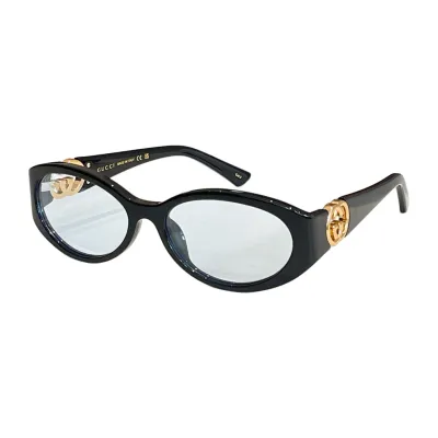 Gucci Oval glasses black/purple/ivory/red/leopard brown/transparent leopard/transparent blue black/transparent black gold color Size 56口18-140