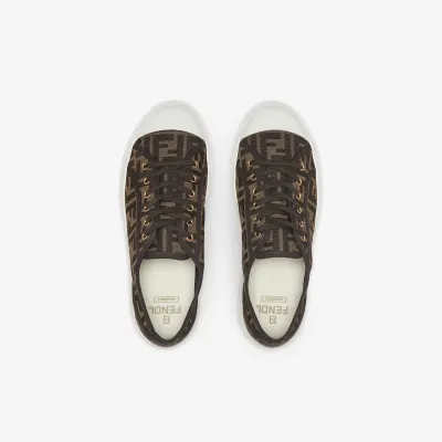 FENDI Brown FF low-top shoes