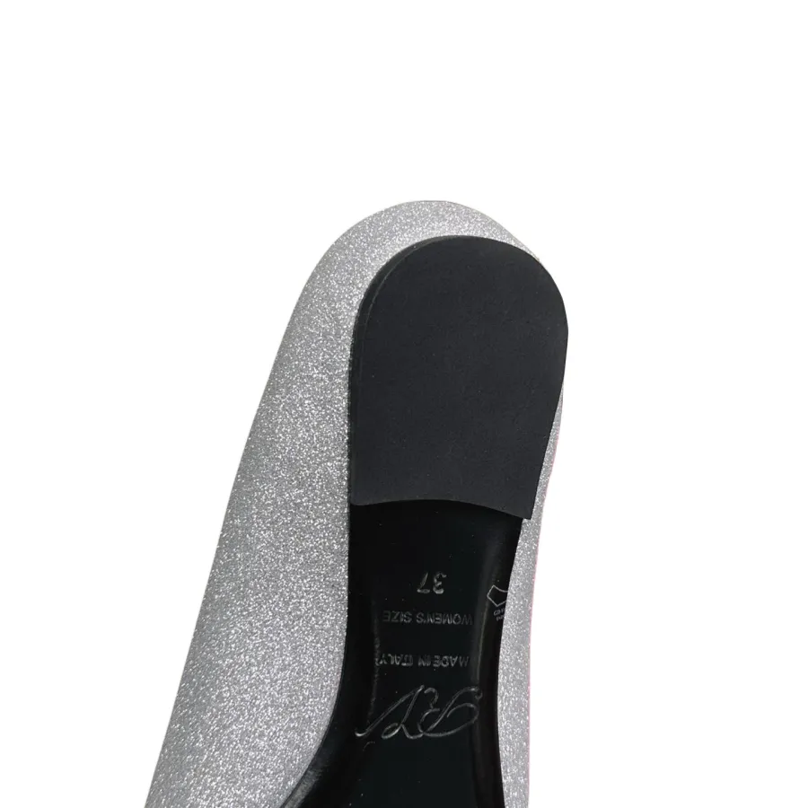 Roger Vivier Efflorescence Ballerinas In Red/Silver Satin With Crystal Flowers Buckle (Heel Height 1cm)