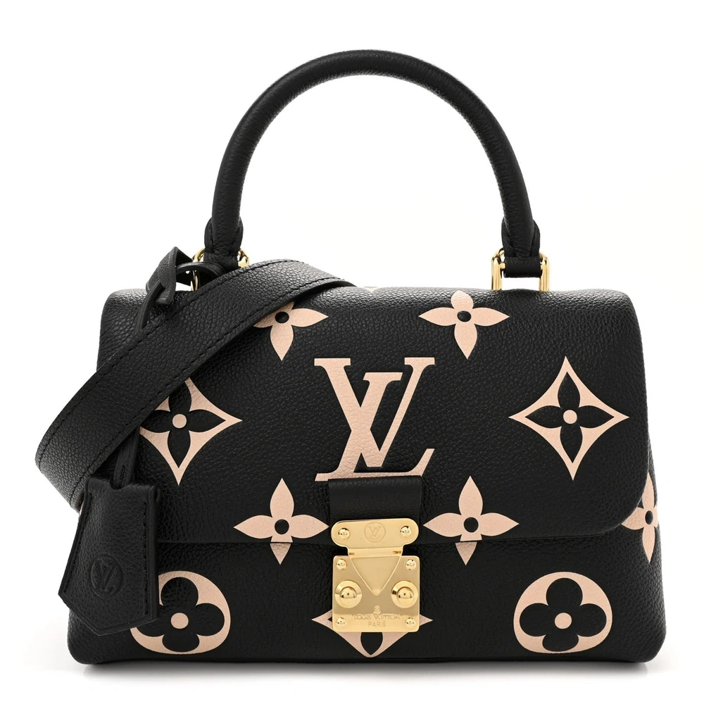 Louis Vuitton Madeleine BB Preto/Bege Monograma Gigante Empreinte em Couro