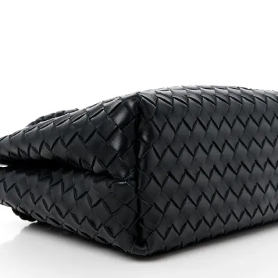 Bottega Veneta Medium Intrecciato Andiamo Shoulder Bag Black Nappa Leather Gold Hardware