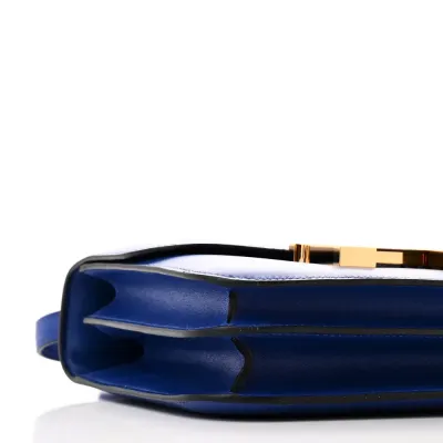 Hermès Constance 18 Bleu Bleu Électrique Tadelakt Leather Gold Hardware