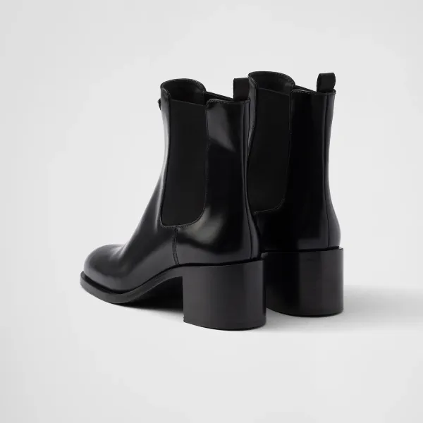 PRADA Black shiny leather ankle boots - Image 5