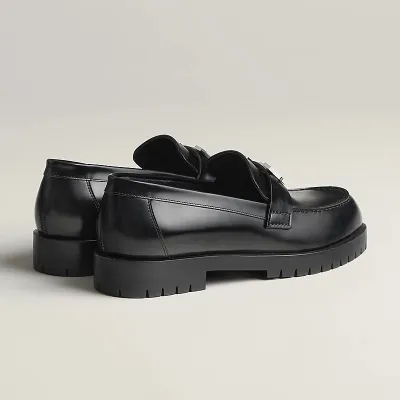 HERMES Faubourg Black Loafers