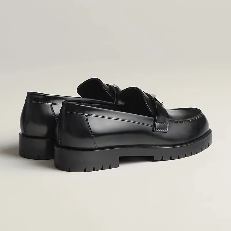 HERMES Faubourg Black Loafers