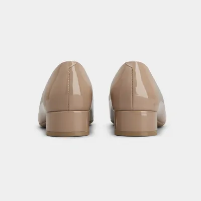 Roger Vivier U Look Ballerinas In Beige Patent Leather With Lacquered Buckle (Heel Height 2.5cm)