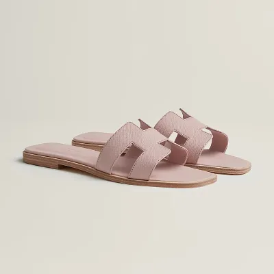 HERMES Oran Light Pink Slippers