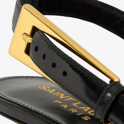 Yves Saint Laurent black Sleek leather high heels