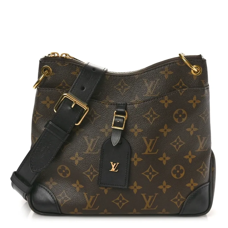 Louis Vuitton Odeon PM Black Monogram Canvas Brass Hardware