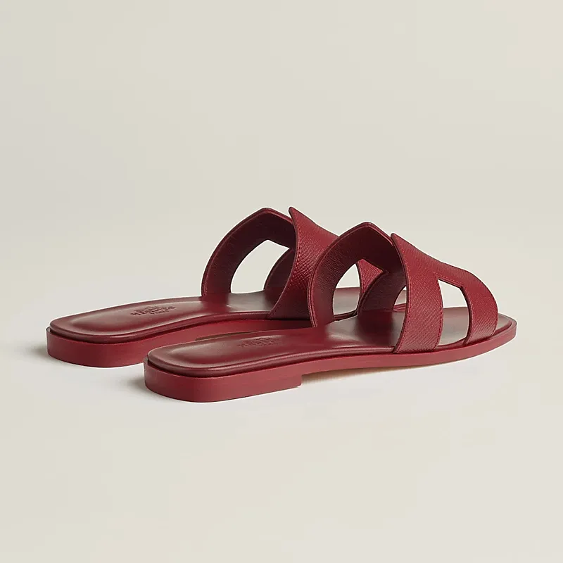 HERMES Oran Red Slippers