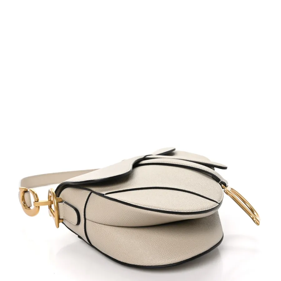 Dior Medium Saddle Bag Sand Grained Calfskin Leather Gold Hardware