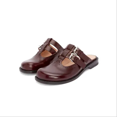 LOEWE Burgundy Mary Jane Muller shoes flats slippers