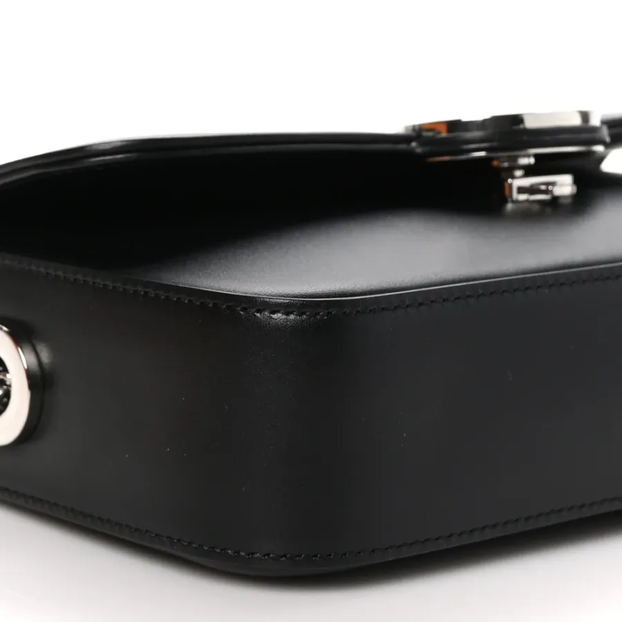 Gucci Small Petite GG Top Handle Shoulder Bag Black Calfskin Leather Silver Hardware