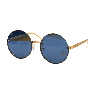 Fendi round frame glasses black gold/blue/orange/blue silver/brown color Size 59口18-143