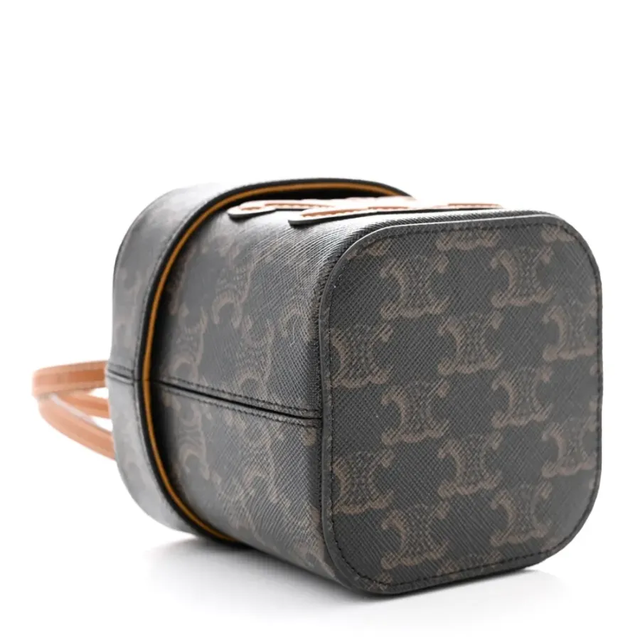 Celine Small Cuir Triomphe Box Tan Triomphe Canvas & Calfskin Leather