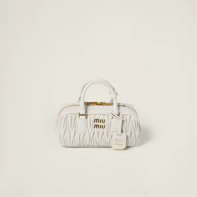 Miu Miu Arcadie matelassé Quilted Lambskin Leather white Top-Handle Bags