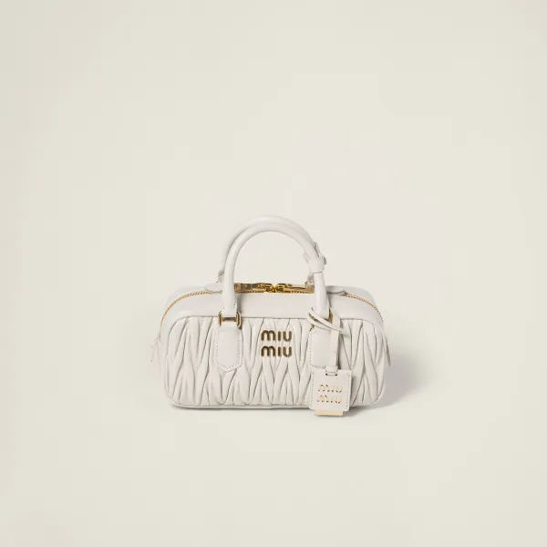 Miu Miu Arcadie matelassé Quilted Lambskin Leather white Top-Handle Bags