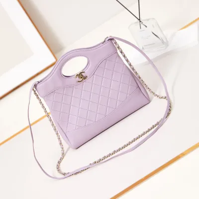 Chanel Oil Wax Leather Purple Crossbody Bags