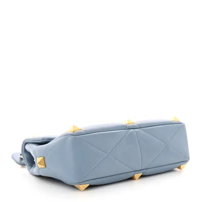 Valentino Garavani Large Roman Stud Shoulder Bag Niagara Nappa Leather Gold Hardware