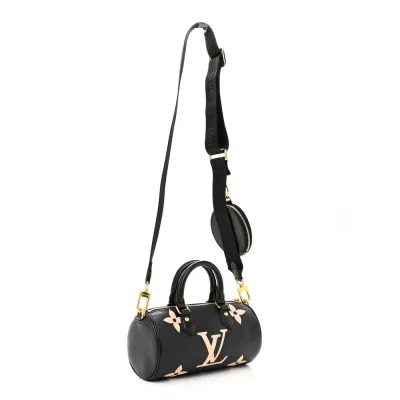 Louis Vuitton Papillon BB Black/Beige Giant Monogram Empreinte Leather Gold Hardware