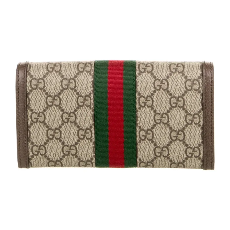 Gucci Medium Ophidia Continental Wallet Brown GG Leather Gold Hardware
