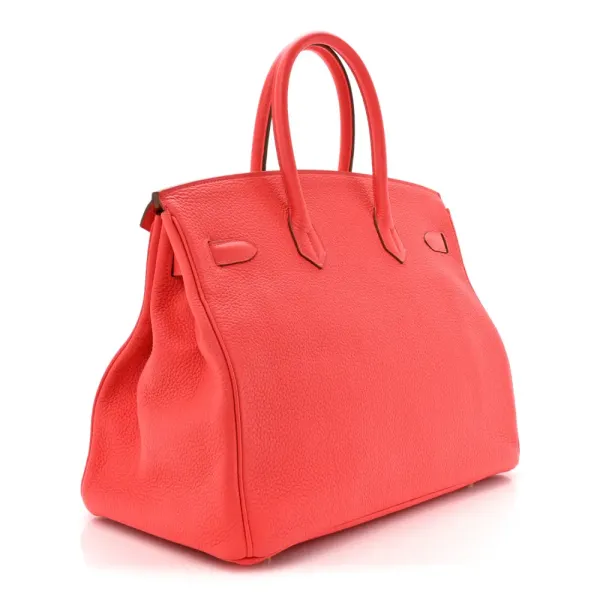 Hermès Birkin 35 Rose Jaipur Taurillon Clemence Leather Gold Hardware - Image 3