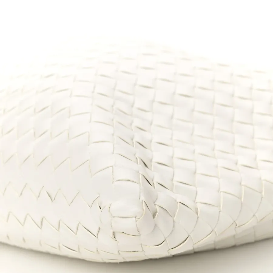 Bottega Veneta Large Intrecciato Hop White Nappa Leather