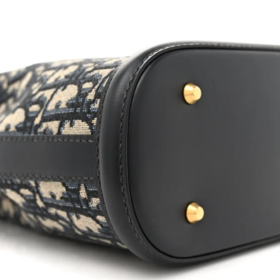 Dior Medium C’est Dior Bucket Bag Blue Oblique Canvas & Cannage Calfskin Leather Gold Hardware