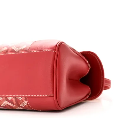 Goyard Saigon Mini Bag Red Goyardine Canvas Silver Hardware
