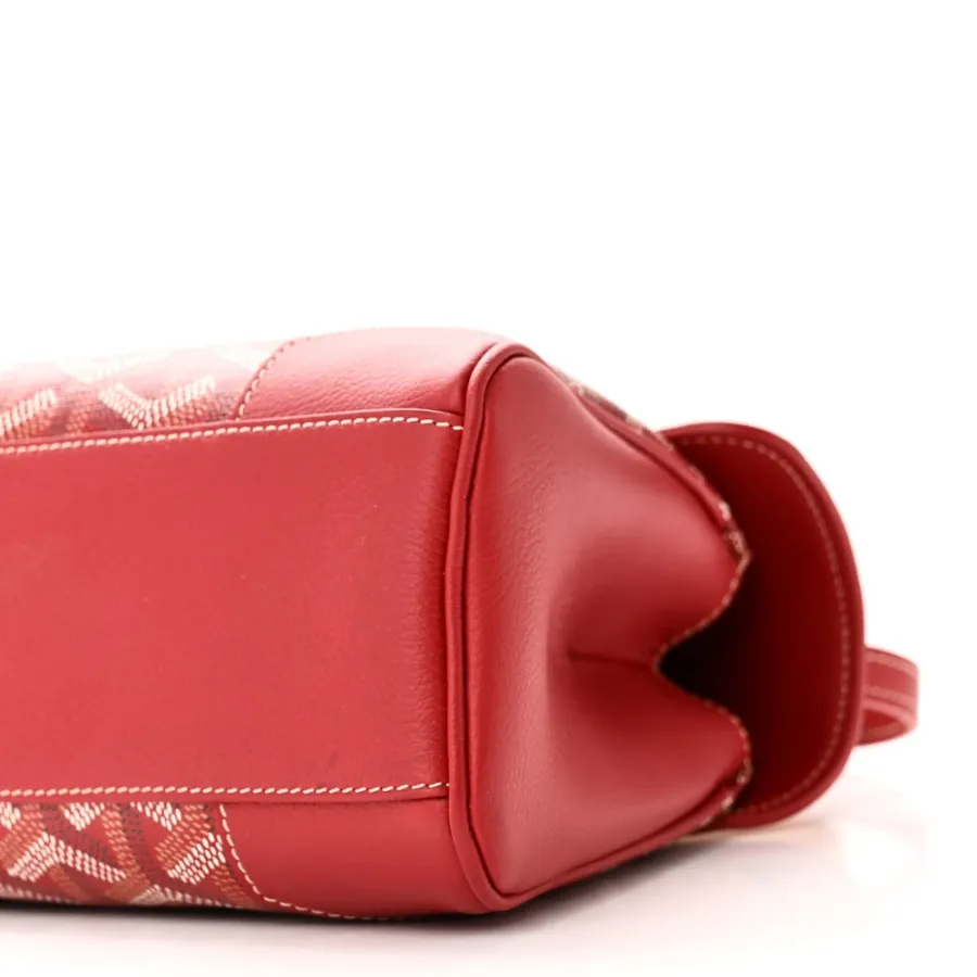 Goyard Saigon Mini Bag Red Goyardine Canvas Silver Hardware