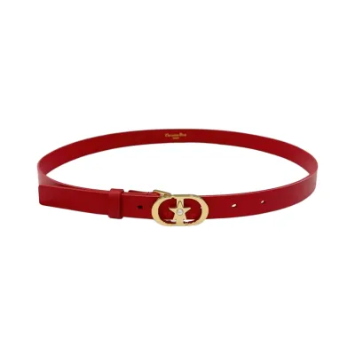 Dior Women' s Lucky 30 Montaigne Star Buckle Belt In Black/Red/White/Pink/Musturd/Brown/Khaki/Silver/Gold/Blue/Grey Calfskin With Gold/Silver Hardware 20mm