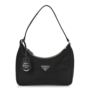 Prada Mini Re-Edition 2005 Bag Black Tessuto Nylon & Saffiano Leather Silver Hardware