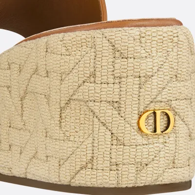 Dior brown wedge heel slippers