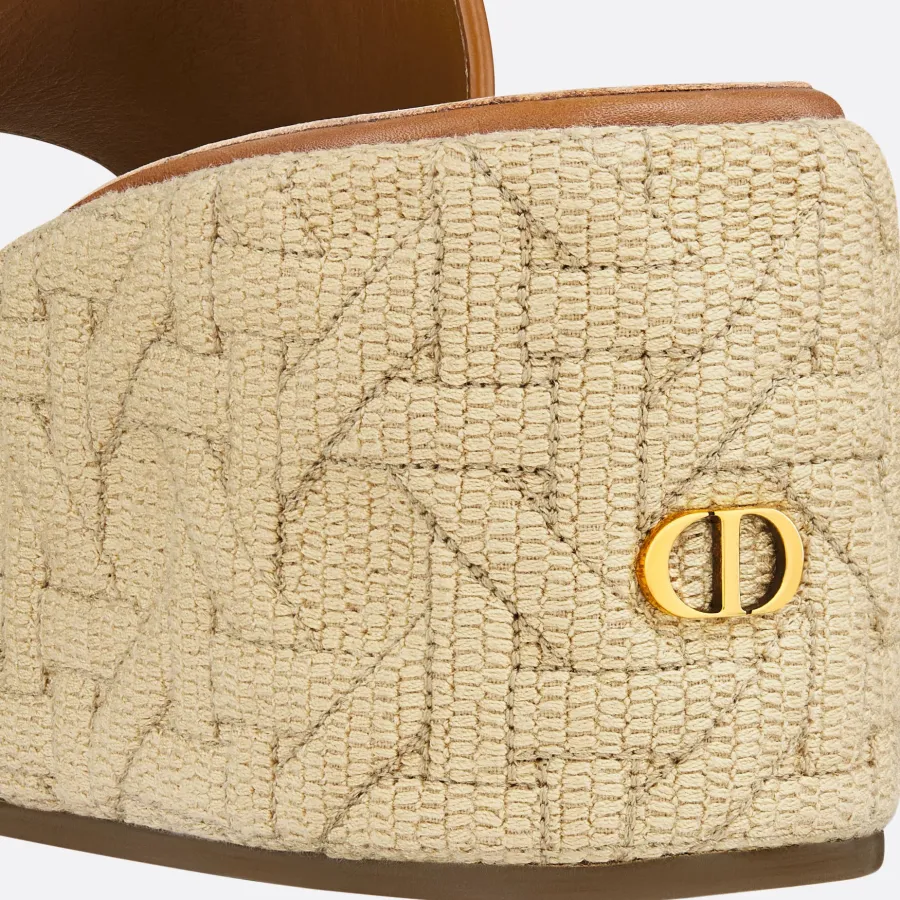 Dior brown wedge heel slippers