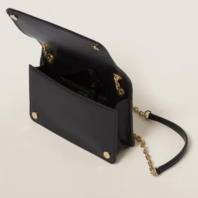 Miu Miu Quilted Lambskin Leather Black Crossbody Bags