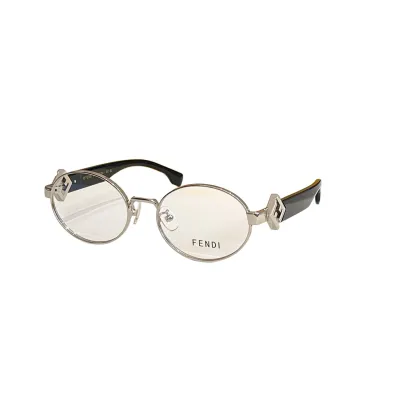 Fendi Oval glasses leopard/black/silver/blue/red/black silver/black gold/green/brown leopard color Size 55口17-145
