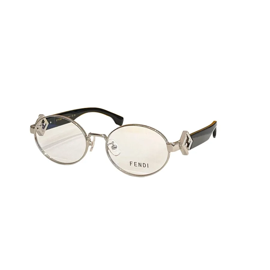 Fendi Oval glasses leopard/black/silver/blue/red/black silver/black gold/green/brown leopard color Size 55口17-145