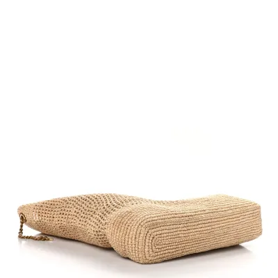 Saint Laurent Large iCare Maxi Shopping Tote Natural Raffia Brass Hardware