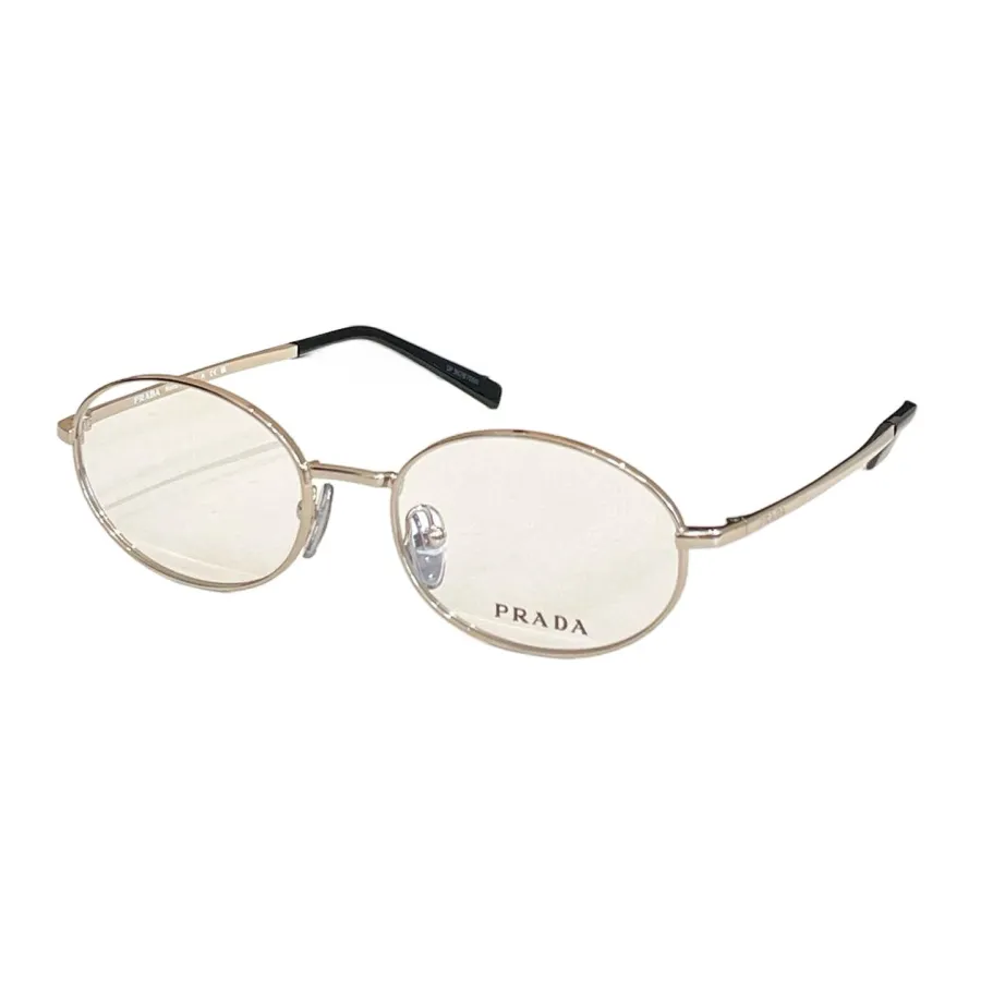 Prada Oval frame glasses silver/silver black/gold black/leopard color transparent lens Size 53口19-135