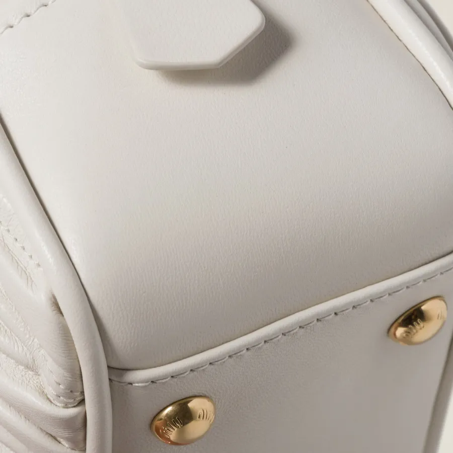 Miu Miu Arcadie matelassé Quilted Lambskin Leather white Top-Handle Bags