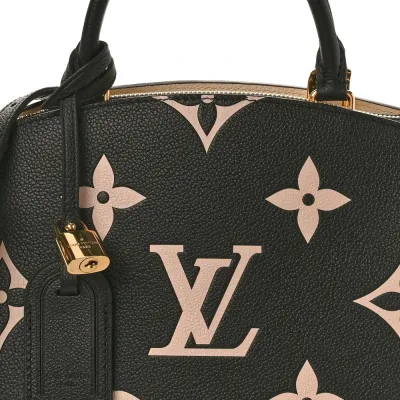 Louis Vuitton Petit Palais MM Black/Beige Giant Monogram Empreinte Leather Gold Hardware