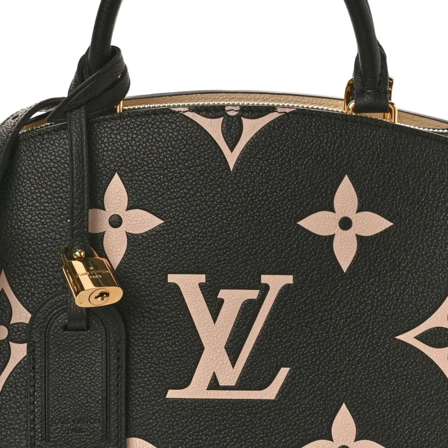Louis Vuitton Petit Palais MM Black/Beige Giant Monogram Empreinte Leather Gold Hardware