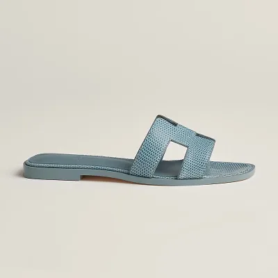 HERMES Oran Blue Slippers
