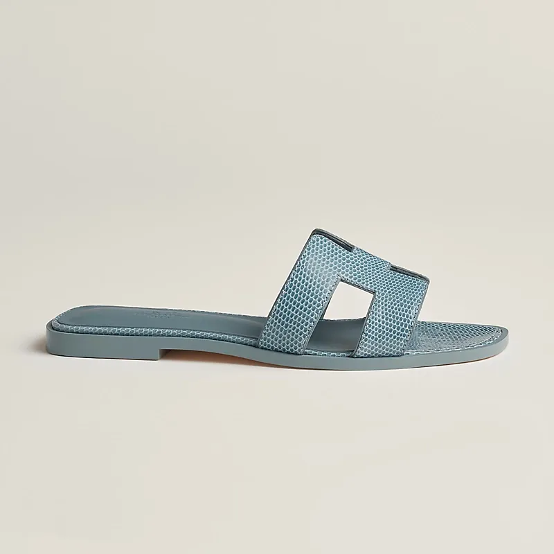 HERMES Oran Blue Slippers